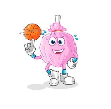 the cute candy playing basket ball mascot. cartoon vector