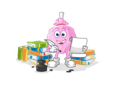 the cute candy writer vector. cartoon character