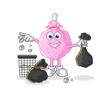 the cute candy Throw garbage mascot. cartoon vector