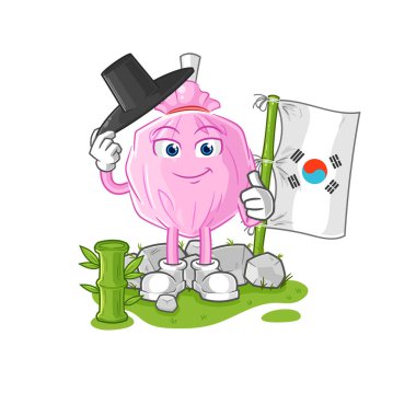 the cute candy korean character. cartoon mascot vector