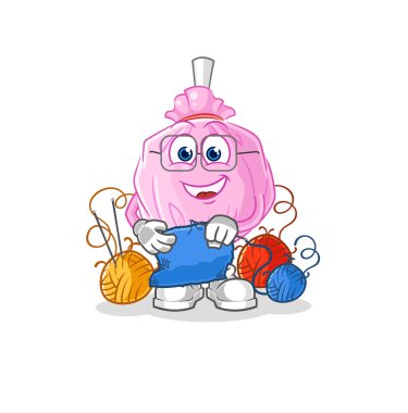 the cute candy tailor mascot. cartoon vector