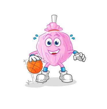 the cute candy dribble basketball character. cartoon mascot vector