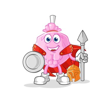 the cute candy spartan character. cartoon mascot vector