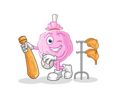 the cute candy playing baseball mascot. cartoon vector