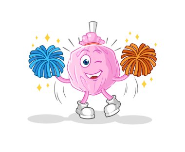 the cute candy cheerleader cartoon. cartoon mascot vector