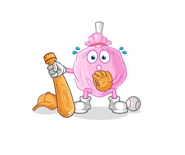 the cute candy baseball Catcher cartoon. cartoon mascot vector