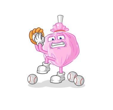 the cute candy baseball pitcher cartoon. cartoon mascot vector
