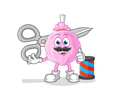 the cute candy barber cartoon. cartoon mascot vector