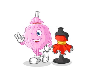 the cute candy fashion designer vector. cartoon character