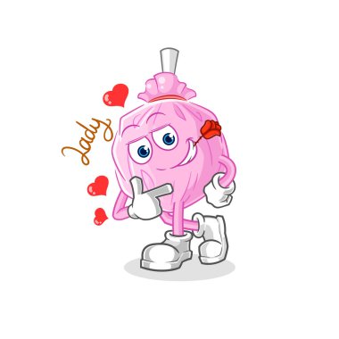 the cute candy flirting illustration. character vector