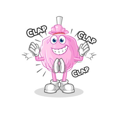 the cute candy applause illustration. character vector