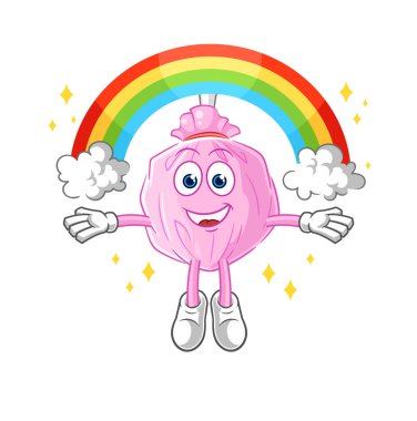 the cute candy with a rainbow. cartoon vector