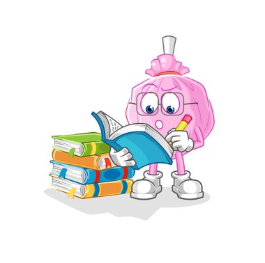 the cute candy studying mascot. cartoon vector