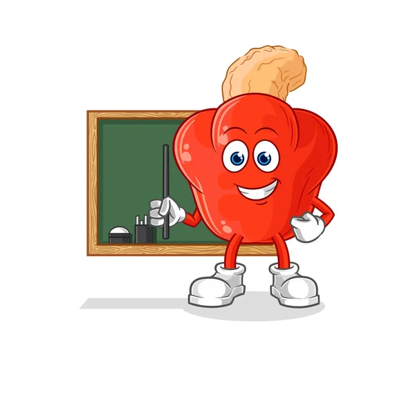 Cashew Fruit Teacher Vector Cartoon Character — Stock Vector