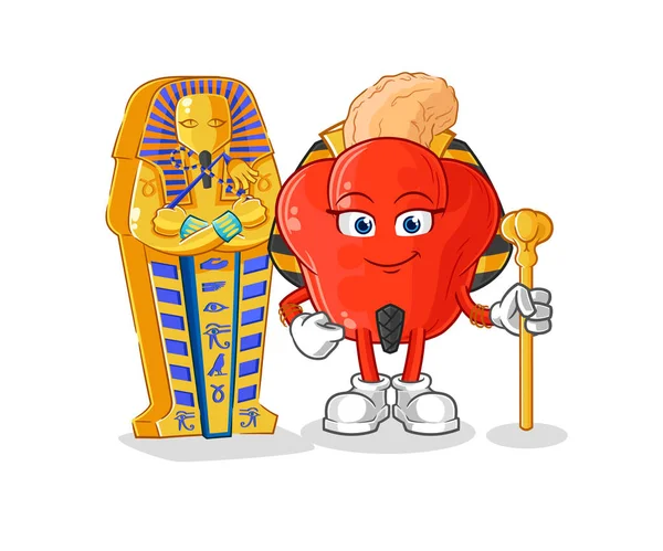 Cashew Fruit Ancient Egypt Cartoon Cartoon Mascot Vector — Stockový vektor