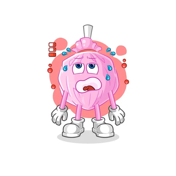 Cute Candy Low Battery Mascot Cartoon Vector — Stock Vector