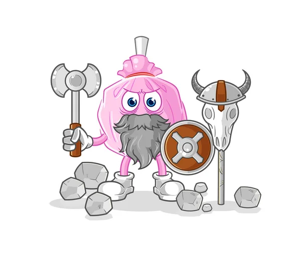 Cute Candy Viking Illustration Character Vector — 스톡 벡터