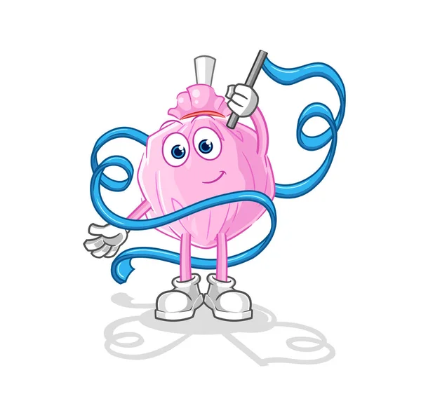 Cute Candy Rhythmic Gymnastics Mascot Cartoon Vector — ストックベクタ