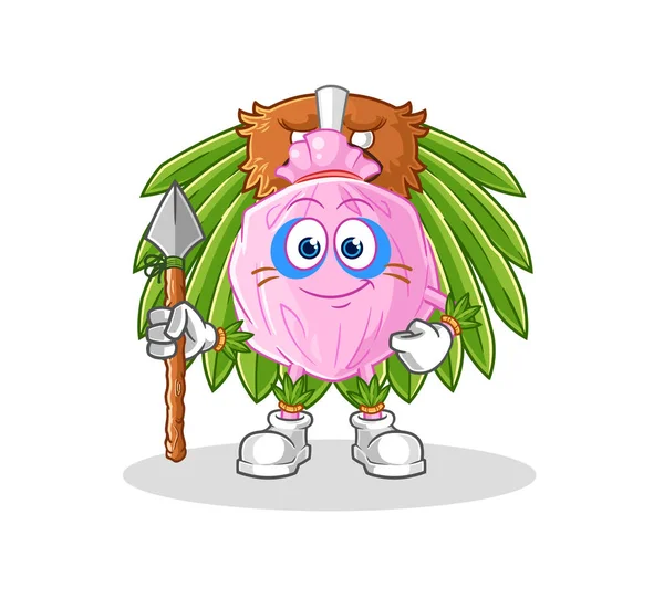 Cute Candy Tribal Man Mascot Cartoon Vector — Image vectorielle