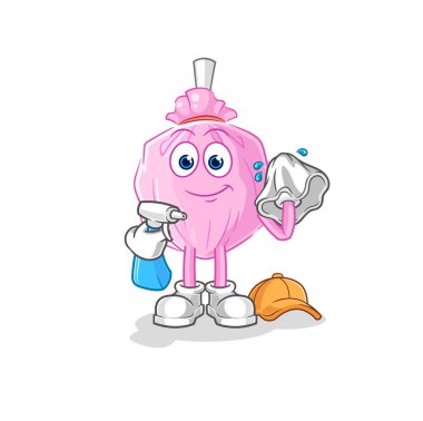the cute candy cleaner vector. cartoon character