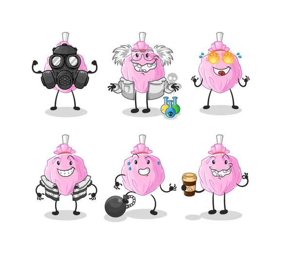 Cute Candy Villain Group Character Cartoon Mascot Vector — Vettoriale Stock