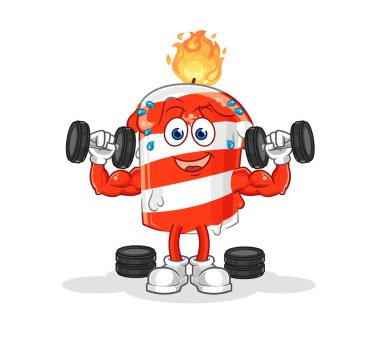 the birthday candle weight training illustration. character vector