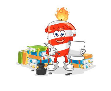 the birthday candle writer vector. cartoon character