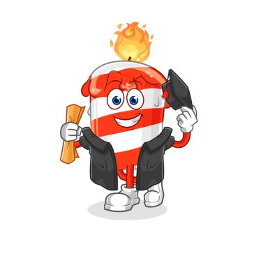 the birthday candle graduation vector. cartoon character