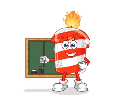the birthday candle teacher vector. cartoon character
