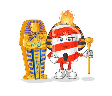 the birthday candle ancient egypt cartoon. cartoon mascot vector