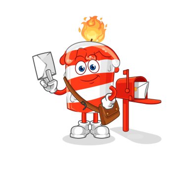 the birthday candle postman vector. cartoon character