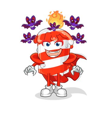 the birthday candle Dracula illustration. character vector