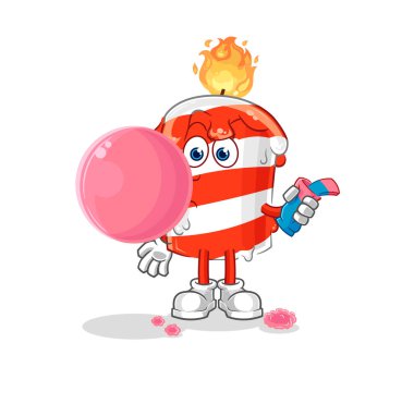 the birthday candle chewing gum vector. cartoon character