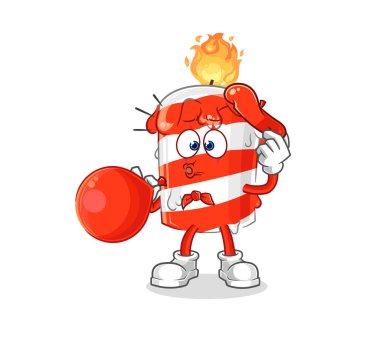 the birthday candle pantomime blowing balloon. cartoon mascot vector