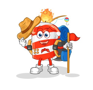 the birthday candle scout vector. cartoon character