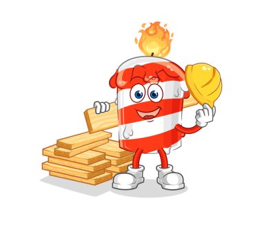 the birthday candle builder vector. cartoon character