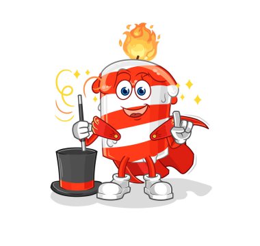 the birthday candle magician illustration. character vector