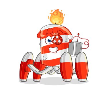 the birthday candle future robot vector. cartoon character