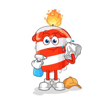 the birthday candle cleaner vector. cartoon character