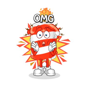 the birthday candle Oh my God vector. cartoon character