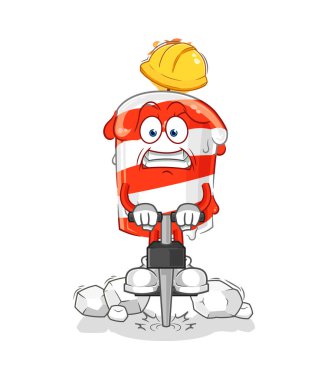 the birthday candle drill the ground cartoon character vector