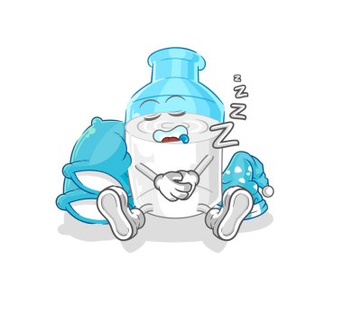 the bottle of milk sleeping character. cartoon mascot vector