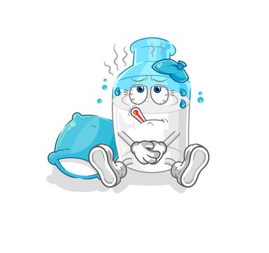 the bottle of milk sick vector. cartoon character