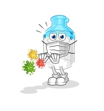 the bottle of milk refuse viruses cartoon. cartoon mascot vector