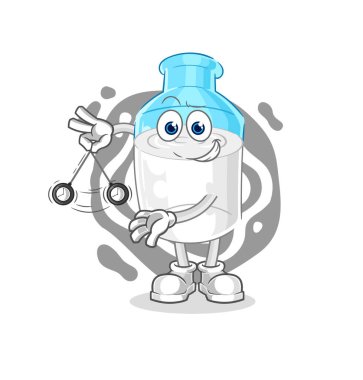 the bottle of milk hypnotizing cartoon. cartoon mascot vector