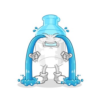 the bottle of milk crying illustration. character vector