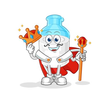the bottle of milk king vector. cartoon character