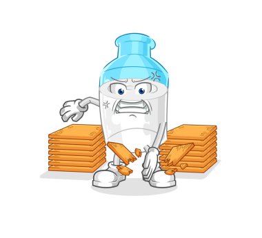 the bottle of milk karate mascot. cartoon vector