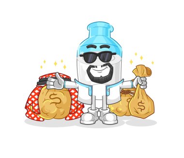 the bottle of milk rich arabian mascot. cartoon vector