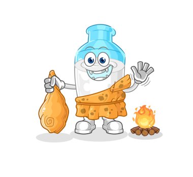 the bottle of milk ancient cartoon. cartoon mascot vector